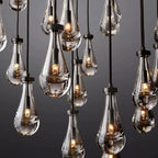 Rain Aura Glass Round Chandelier 60"