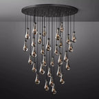 Rain Aura Glass Round Chandelier 60"