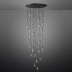 Rain Aura Glass Round Chandelier 60"