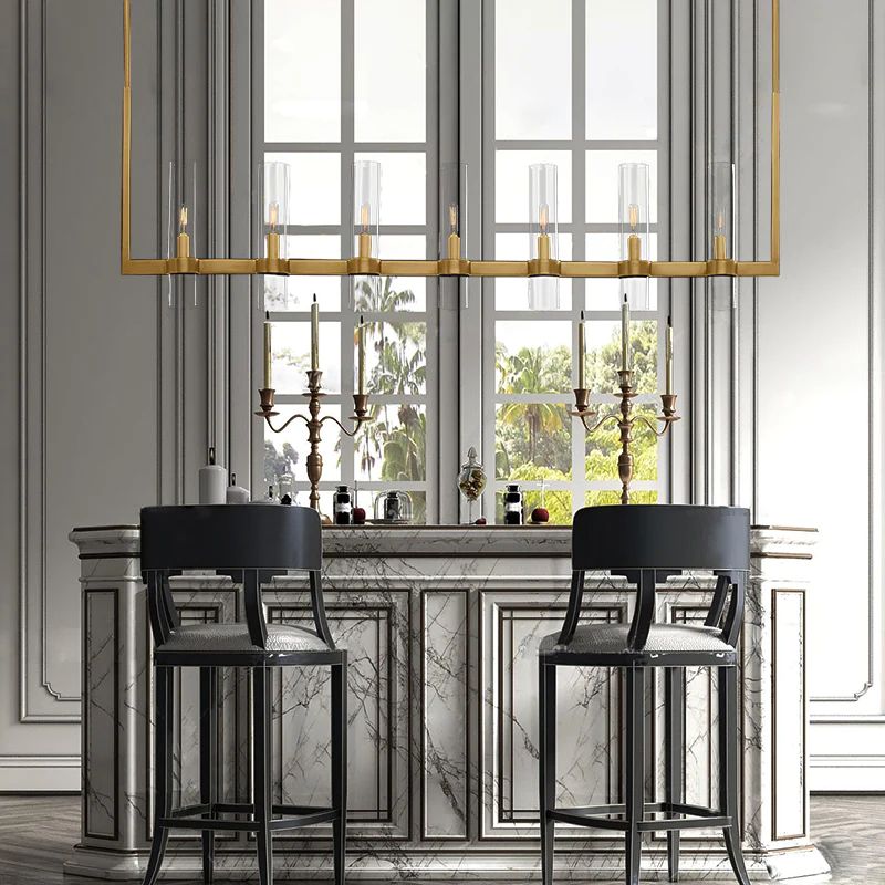 Ravelle Clear Glass Linear Chandelier 73"