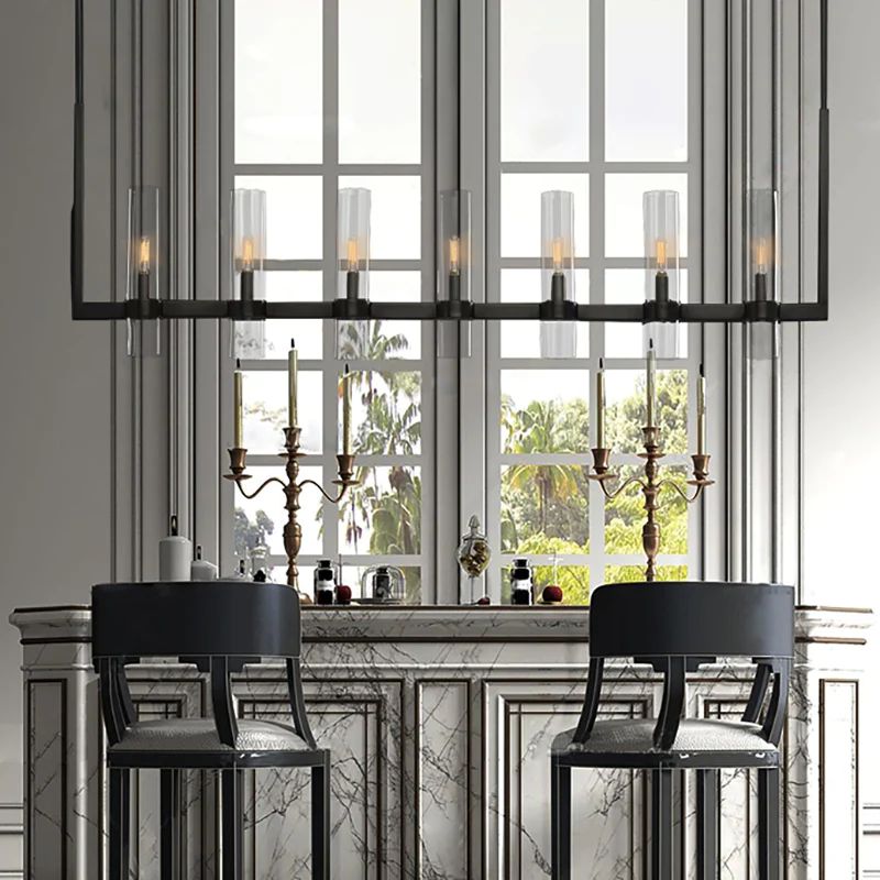 Ravelle Clear Glass Linear Chandelier 59"