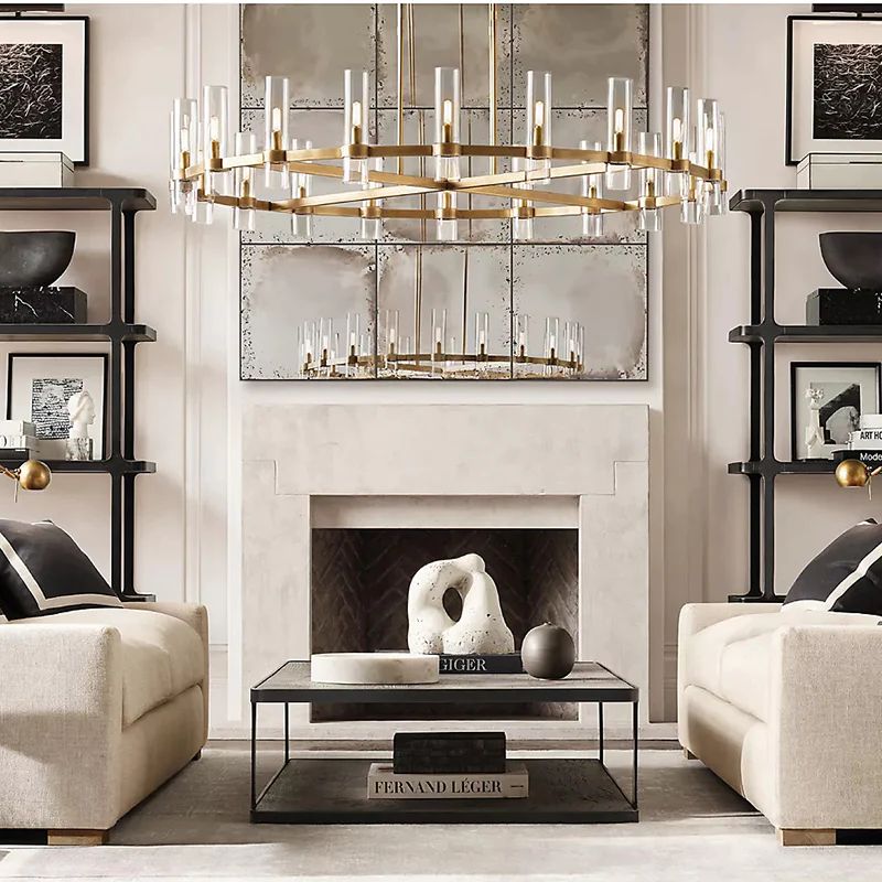 Ravelle Clear Glass Round Chandelier 60"