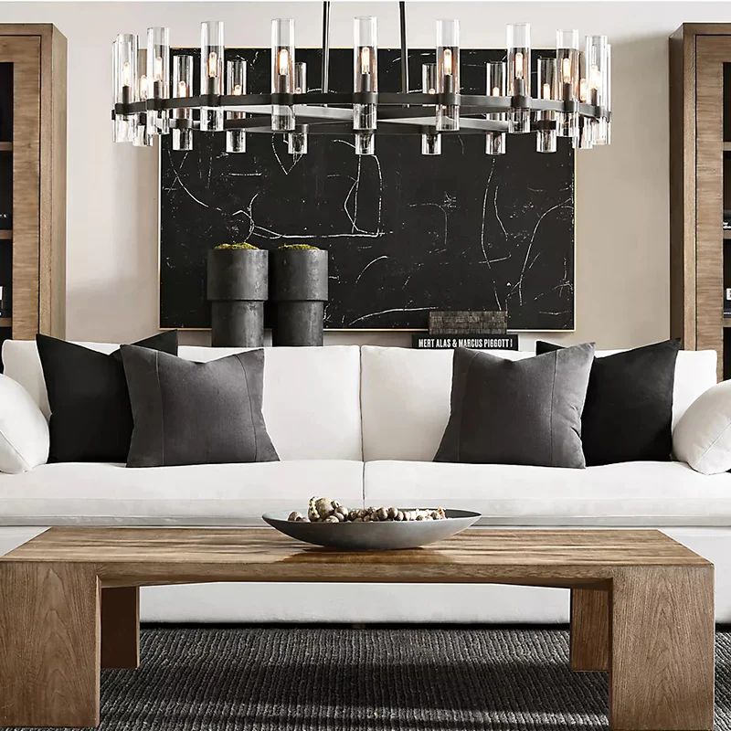 Ravelle Clear Glass Round Chandelier 60"