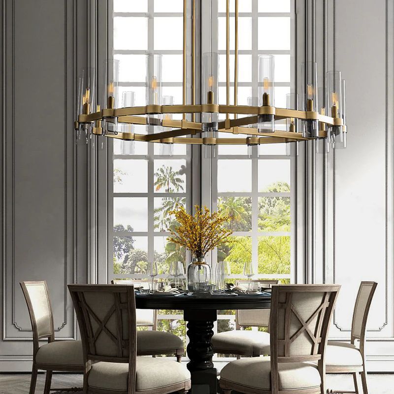 Ravelle Clear Glass Round Chandelier 60"