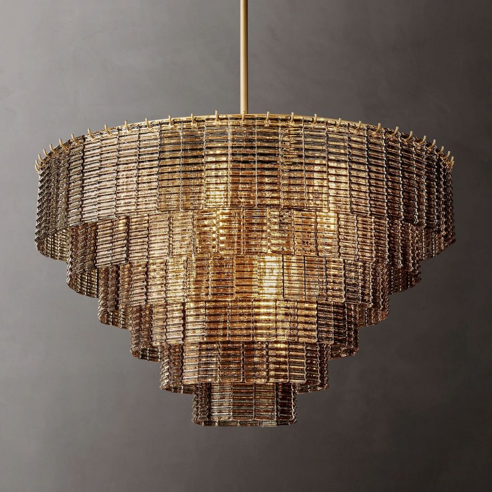 Sirene Draped Glass Round Chandelier 41"