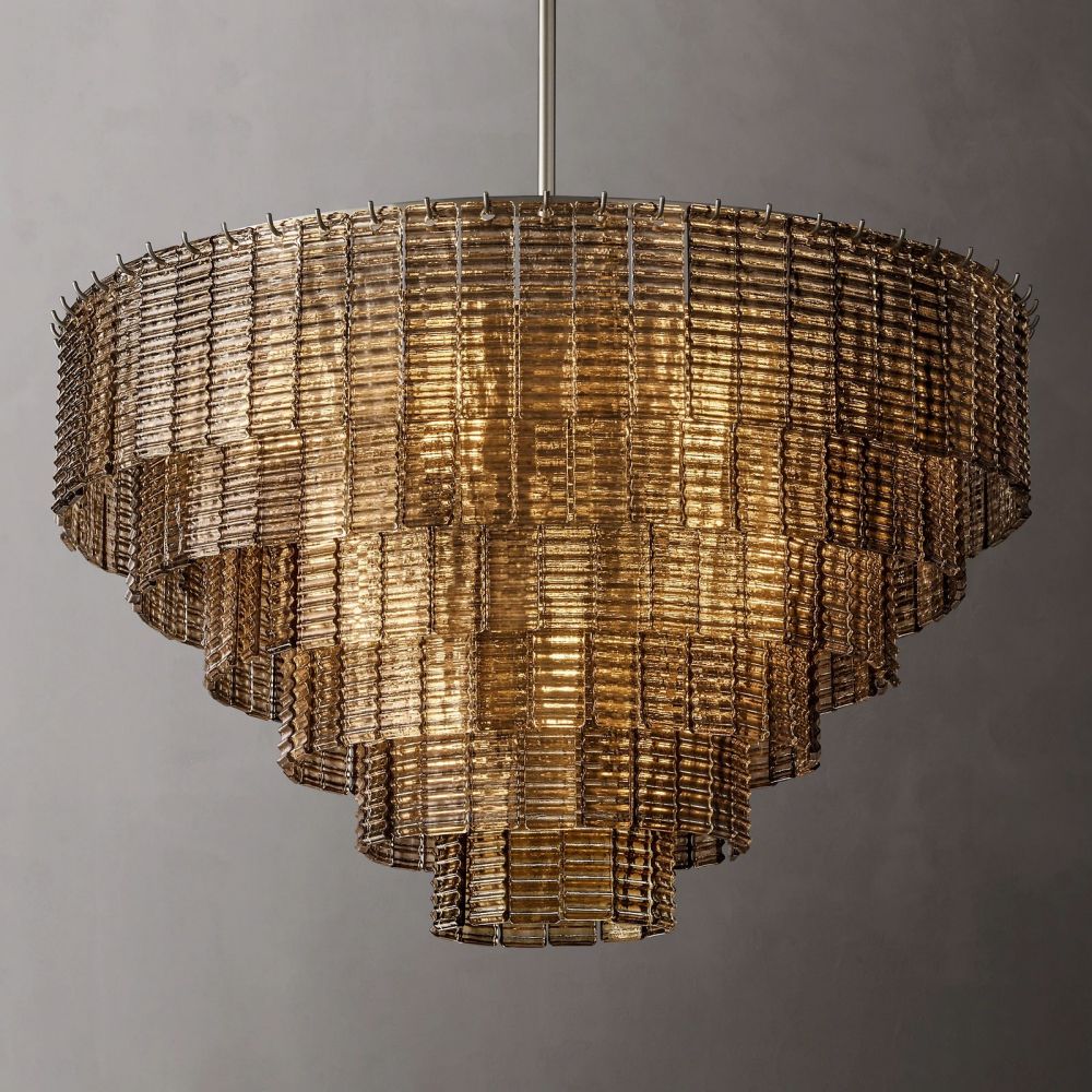 Sirene Draped Glass Round Chandelier 41"