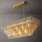 Sirene Draped Glass Rectangle Chandelier 59"