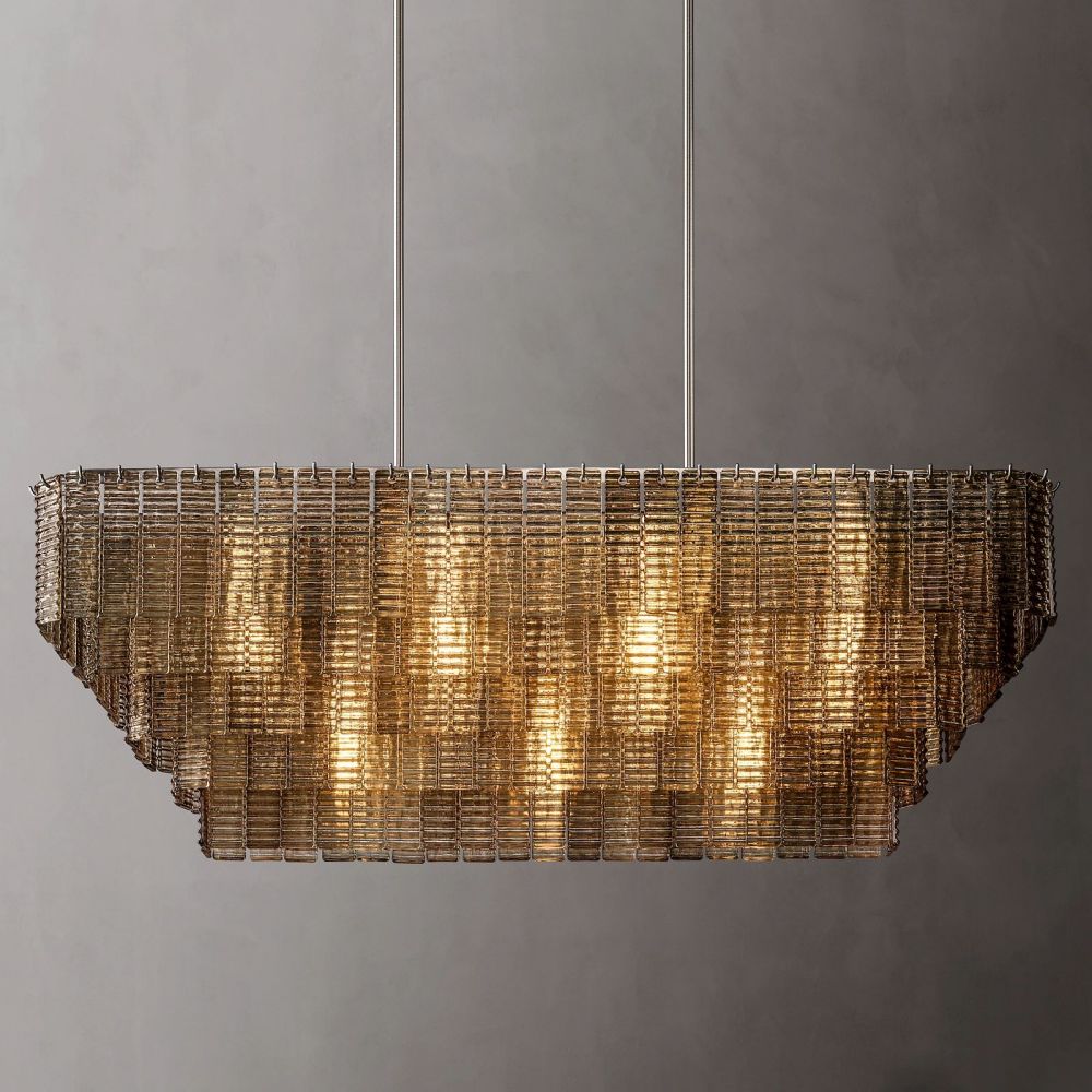 Sirene Draped Glass Rectangle Chandelier 59"