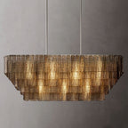 Sirene Draped Glass Rectangle Chandelier 59"