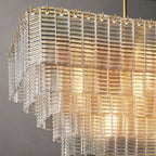 Sirene Draped Glass Rectangle Chandelier 59"