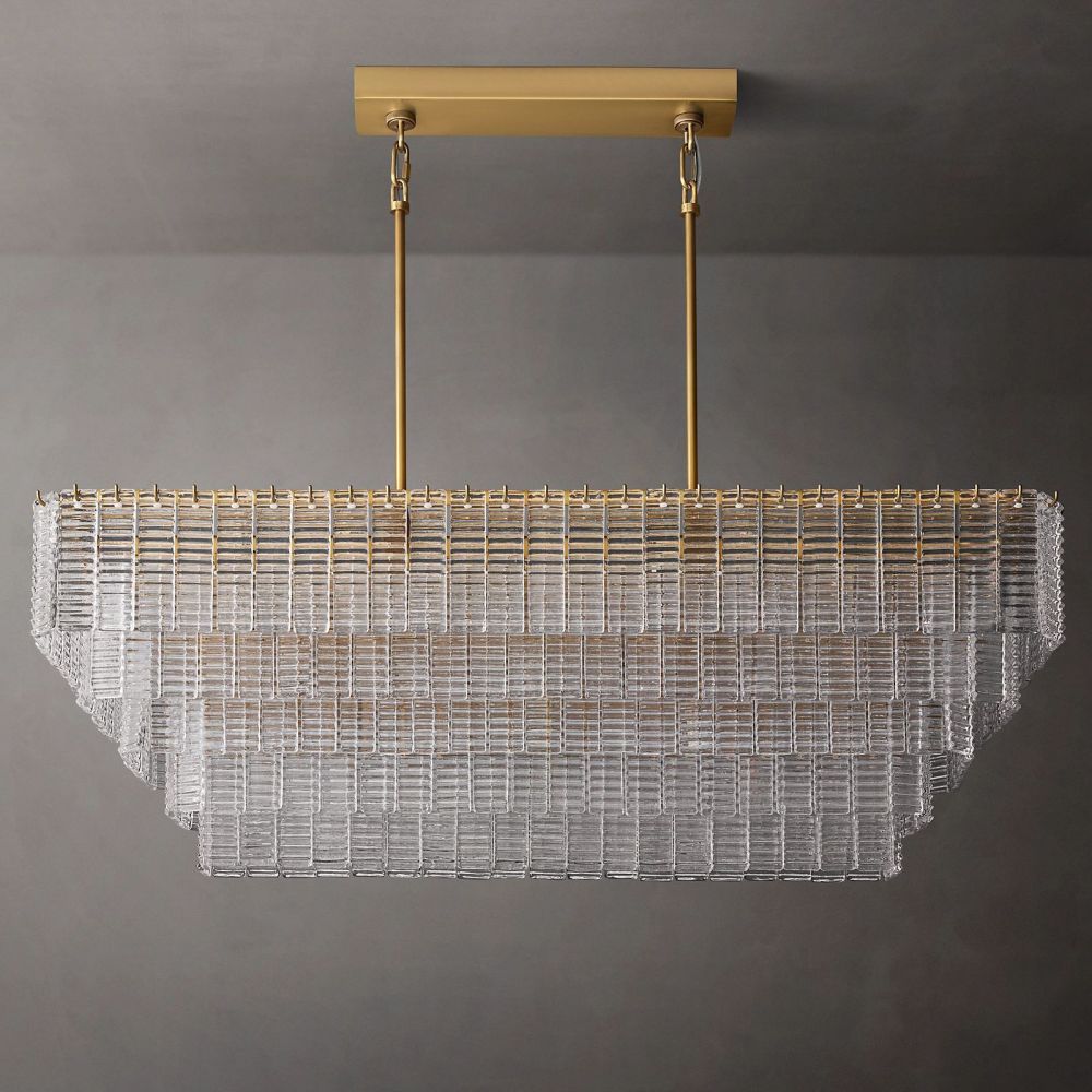 Sirene Draped Glass Rectangle Chandelier 59"