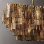 Sirene Draped Glass Rectangle Chandelier 59"