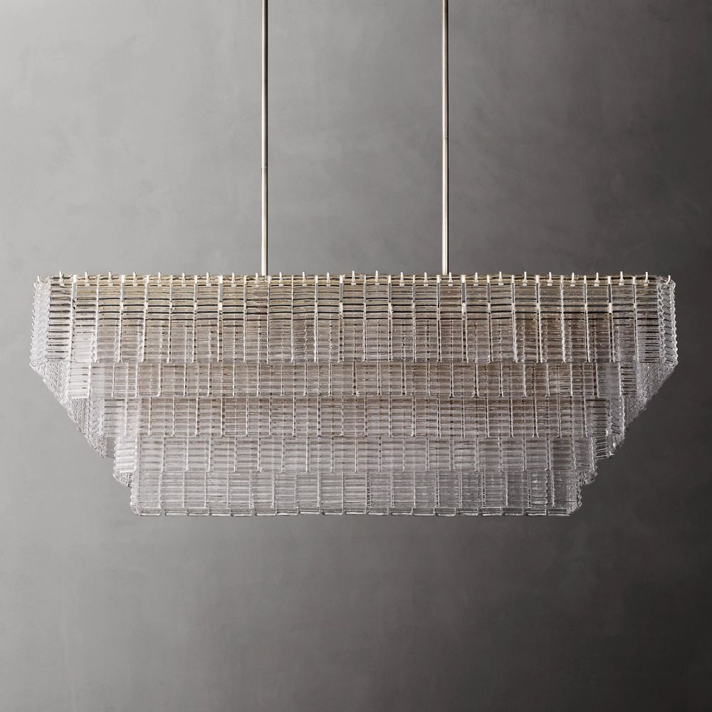 Sirene Draped Glass Rectangle Chandelier 59"