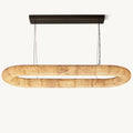 Rivage Lisse Veined Alabaster Oval Chandelier 57"
