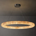 Rivage Lisse Veined Alabaster Round Chandelier 61"