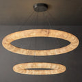 Rivage Lisse Veined Alabaster Two-Tiered Round Chandelier 61"