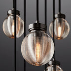 Pearl Carved Inciso Round Chandelier 60"