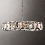 Harlow Faceted Crystal Round Ch"andelier 60"