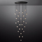 Pearl Carved Inciso Round Chandelier 60"