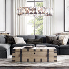 Harlow Faceted Crystal Round Chandelier 31"