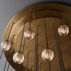 Pearl Carved Inciso Round Chandelier 60"