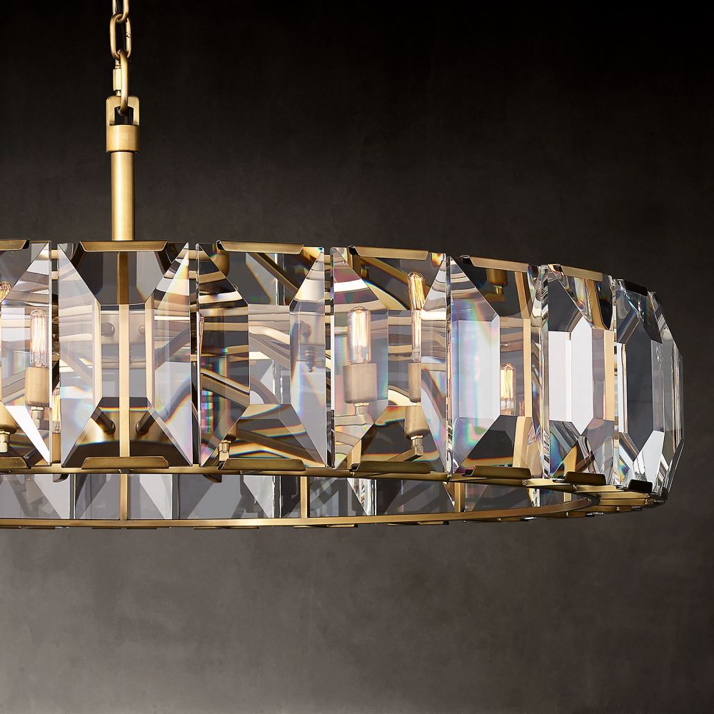 Harlow Faceted Crystal Round Chandelier 31"