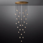 Pearl Carved Inciso Round Chandelier 60"