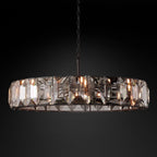 Harlow Faceted Crystal Round Ch"andelier 60"