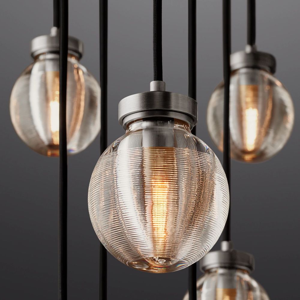 Pearl Carved Inciso Round Chandelier 60"