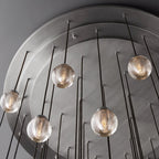 Pearl Carved Inciso Round Chandelier 60"