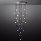 Pearl Carved Inciso Round Chandelier 60"