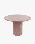 Round Pink Onyx Dining Table with Hexagon Base