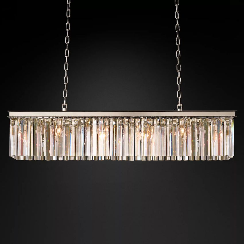 Rhys Beveled Prism Linear Chandelier 49"