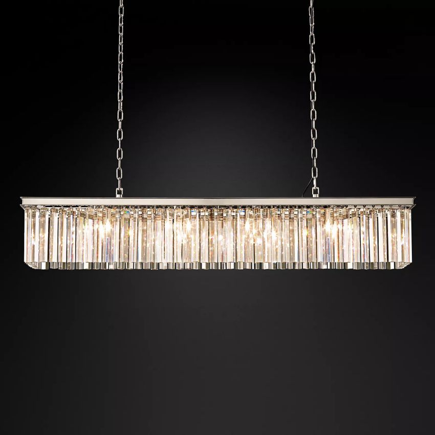 Rhys Beveled Prism Linear Chandelier 60"