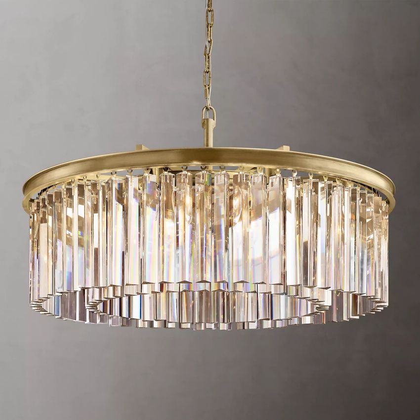 Rhys Beveled Prism Round Chandelier 32"