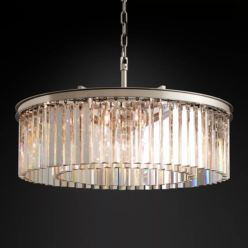 Rhys Beveled Prism Round Chandelier 32"