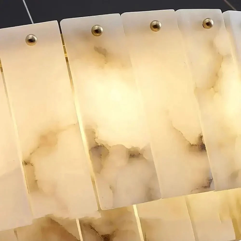 Oakley layered marble chandelier side profile