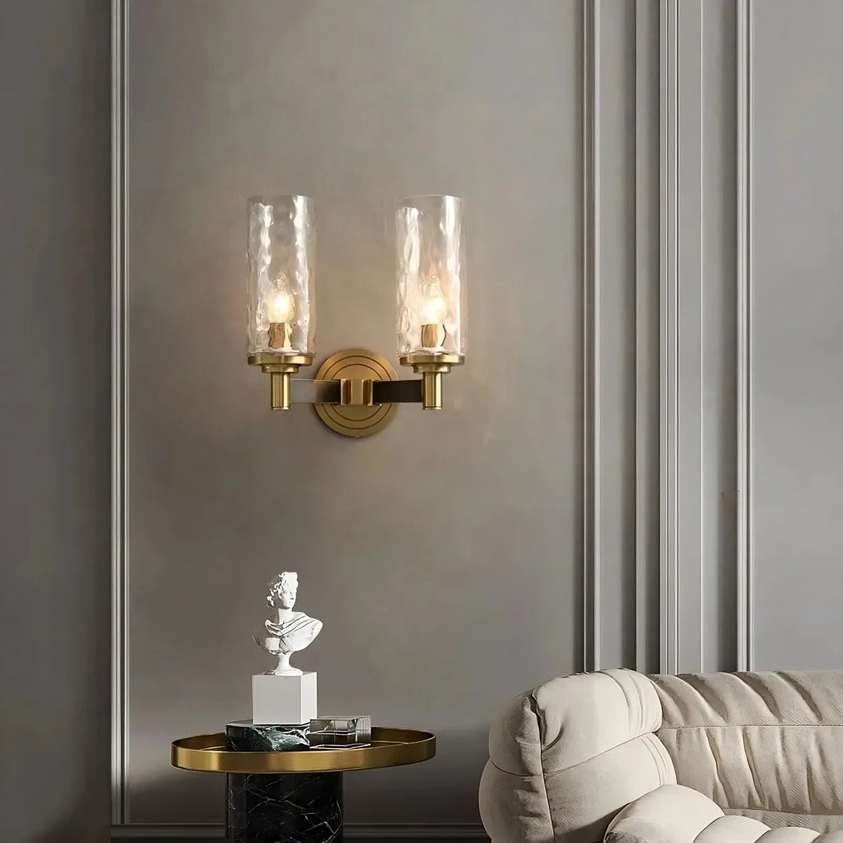 buyRomea Glass & Copper Wall Sconce - Morsale