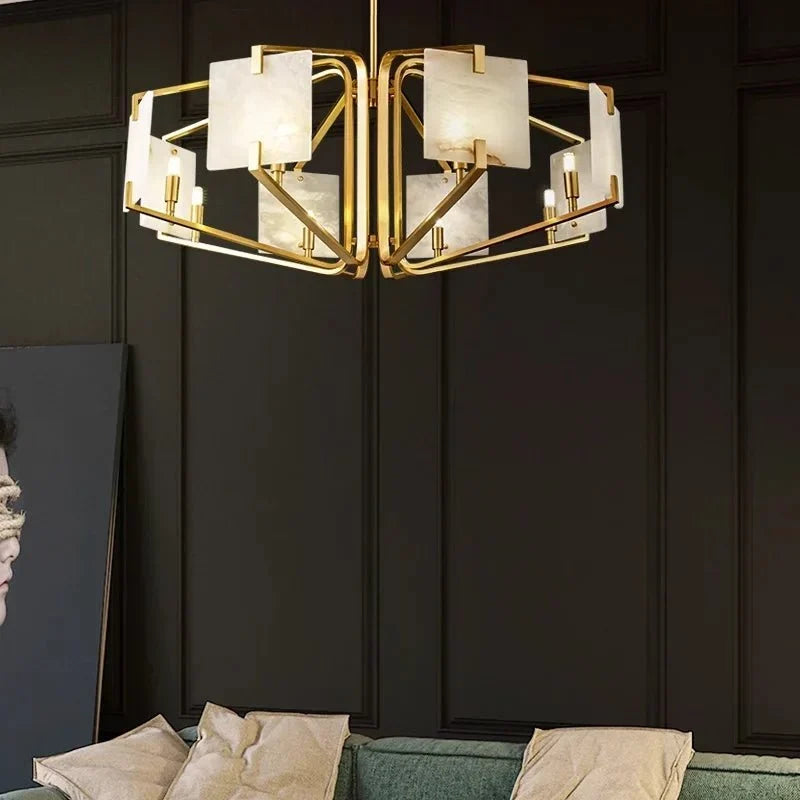 Jeff Morgan modern chandelier full fixture view