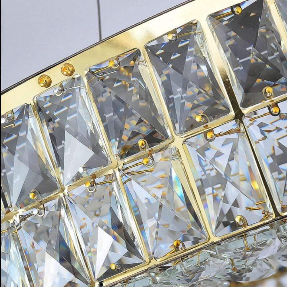 buyBacci Gold Crystal Linear Dining Chandelier - Morsale