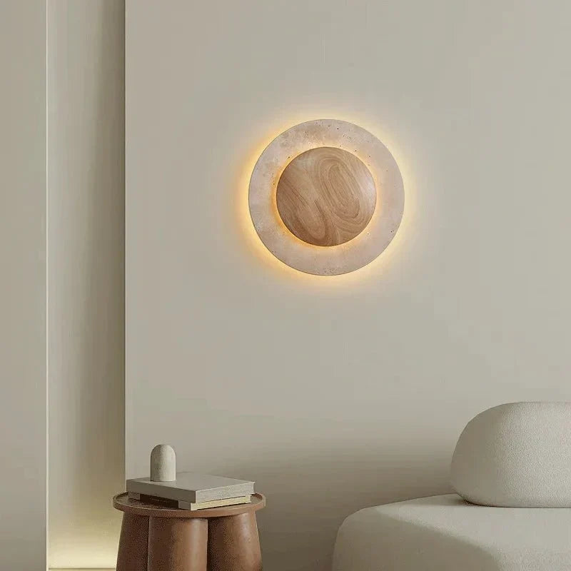 buyDario Travertine & Oak Wall Sconce - Morsale