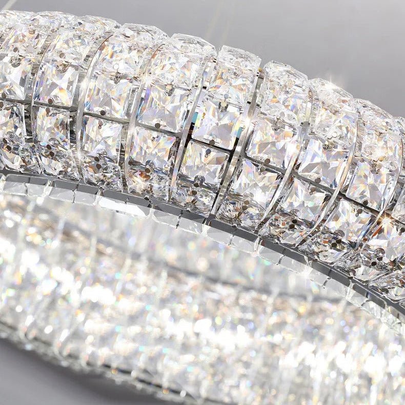 Bacci modern crystal chandelier crystal strand detail