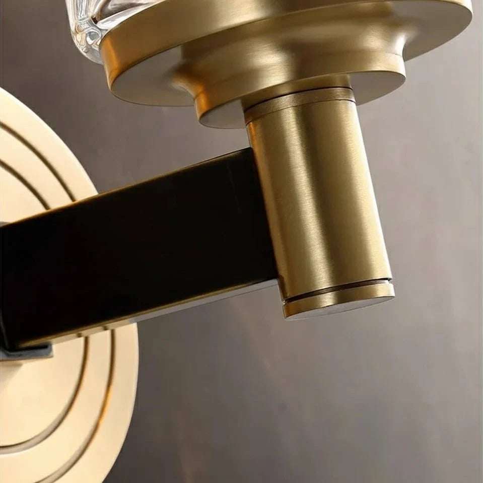 Detail of the copper finish on the Romea sconce