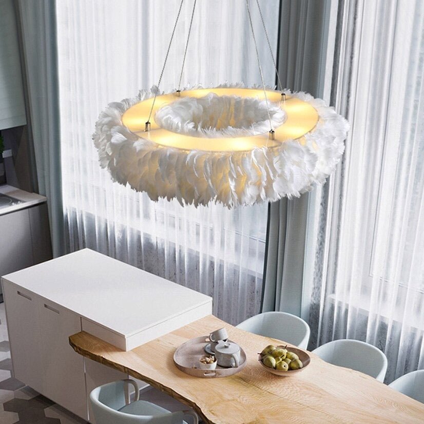 buyNatural Goose Feather Chandelier - Morsale