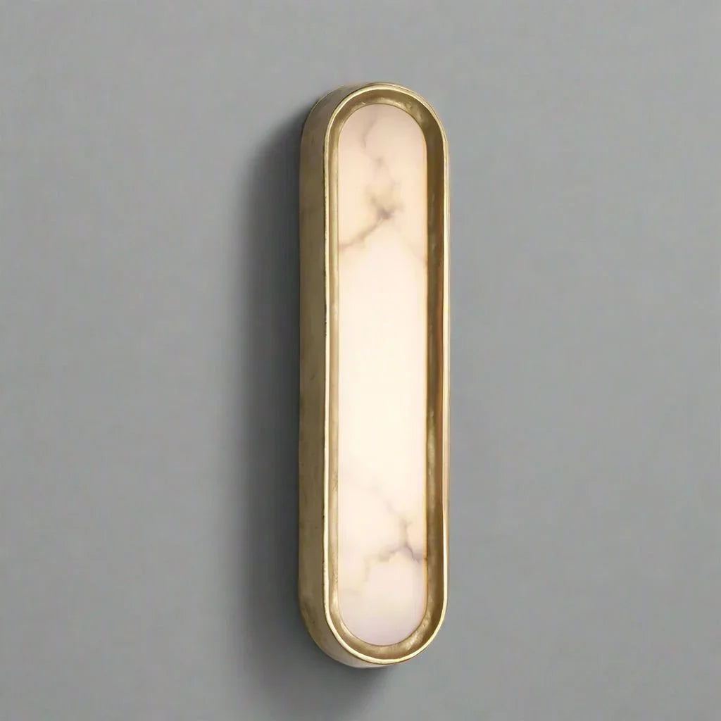 Solari marble wall sconce in a hallway setting