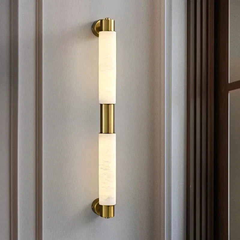 Maris natural marble wall sconce full view
