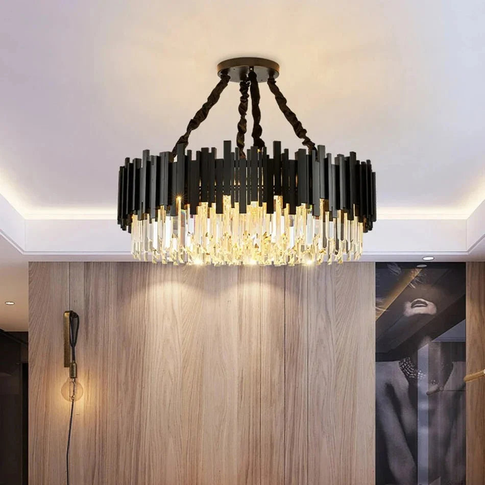 Gio modern crystal chandelier full fixture view