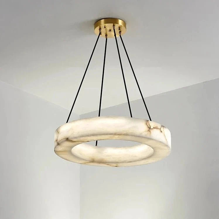 Palmer Spanish marble chandelier on a brass plate
