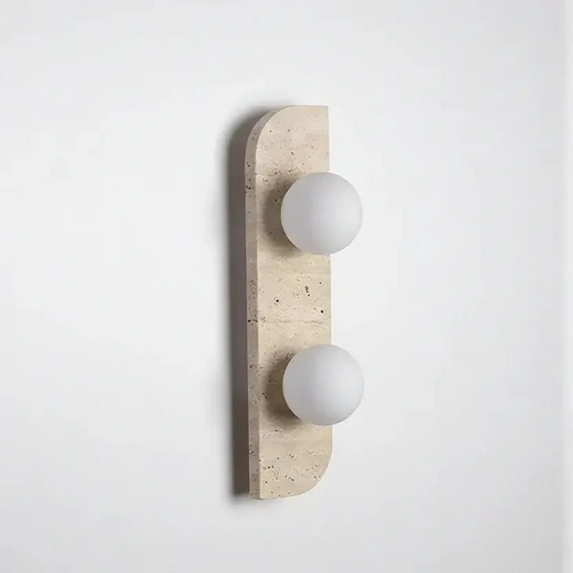 Detail of travertine texture on the Sonte sconce