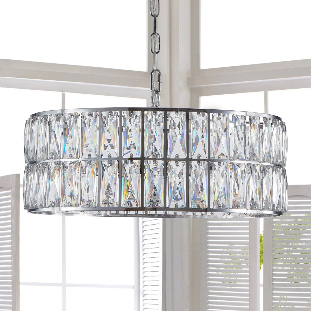 Brion crystal chandelier close-up of crystal strands